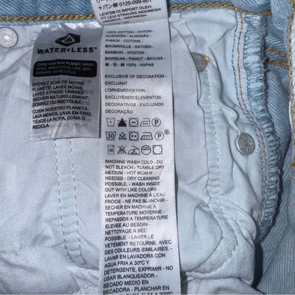 LEVI’S Ribcage Straight Ankle In Ojai Shore Light Wash Distressed Size 28 - Picture 12 of 16